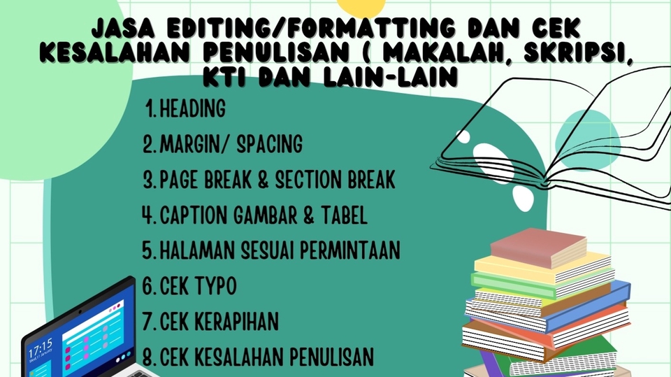 Membantu menyelesaikan format makalah, skripsi,KTI dan dokumen lainnya sesuai panduan yng sesuai 