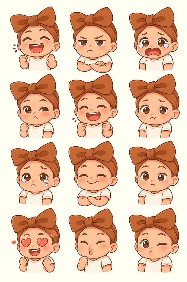 Paket Sticker Chibi Bayi Perempuan