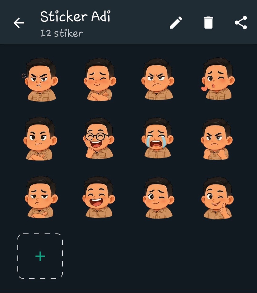 Paket Sticker Chibi Laki Laki siap dipakai di WhatsApp (wa)