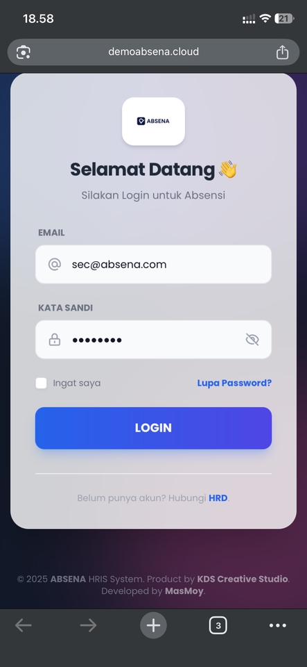 Web Development - Aplikasi Absensi berbasis Foto dan Geolocation - ABSENA Simple HRIS - 2