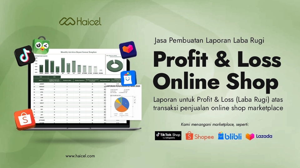 Jasa Akuntansi dan Konsultan Keuangan - Jasa Laporan P&L Sales Online Shop Marketplace - Profit & Loss Laba Rugi