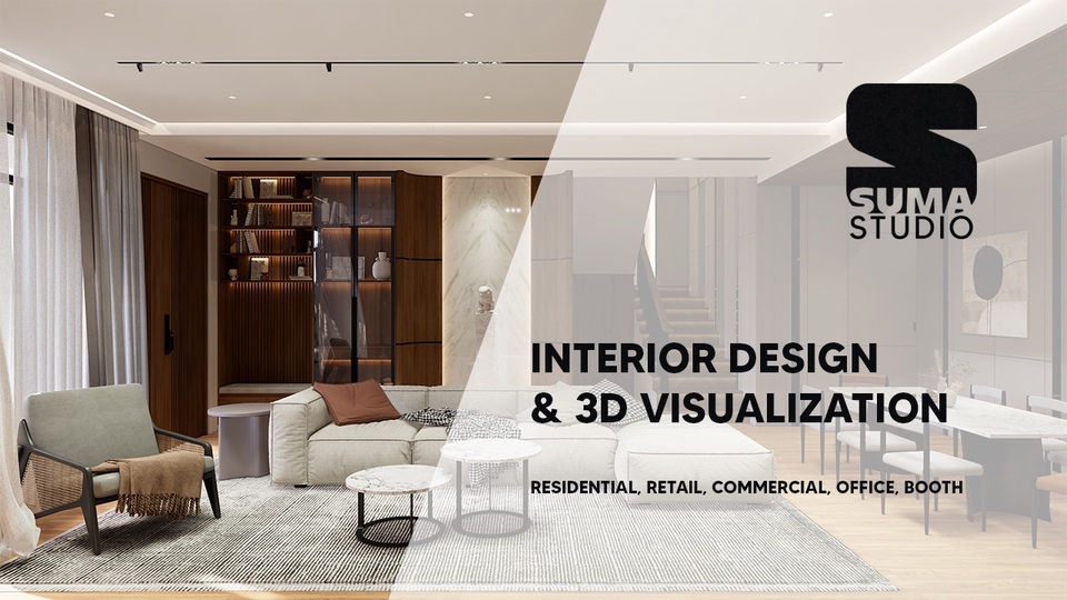 Desain Interior & Furniture (3D Model & Render) Project Rumah, Apartemen, Office, Retail, Cafe, dll