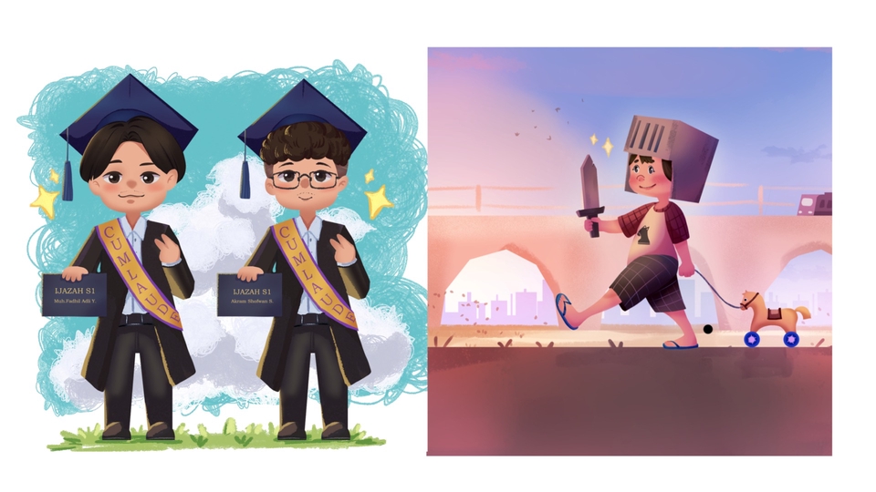 Ilustrasi yang saya bikin dengan style buku anak