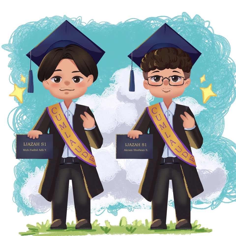 Desain Karakter - JASA ILUSTRASI WAJAH KARTUN GRADUATION & CUSTOM CHARACTER - 2