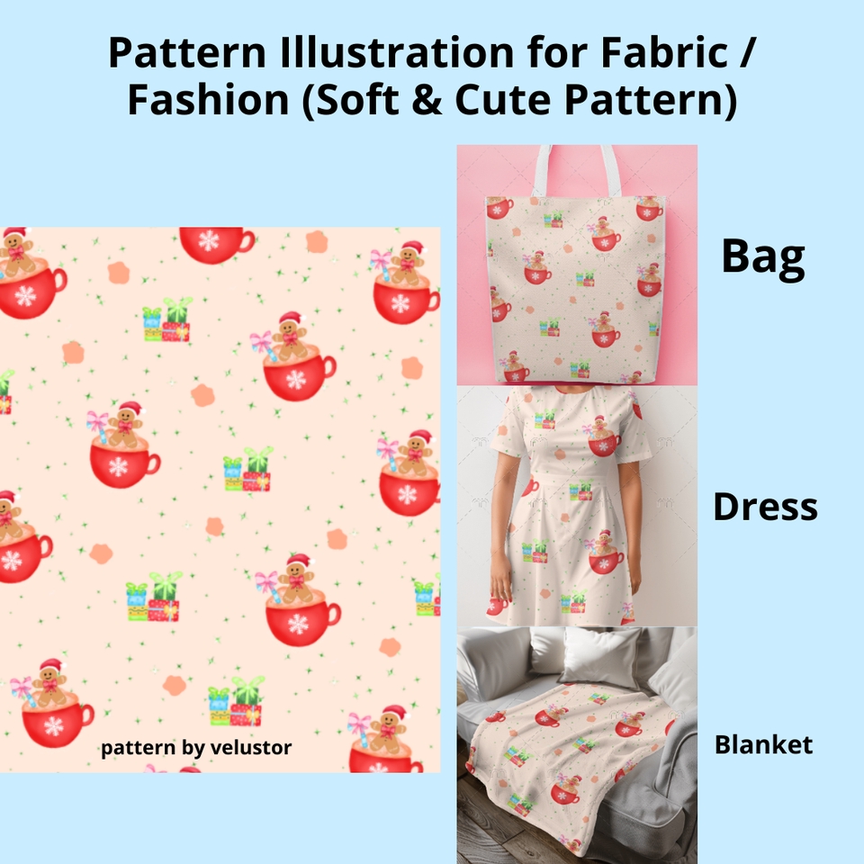Gambar dan Ilustrasi - Custom Simple Pattern Illustration (Soft & Cute Pattern) - 3