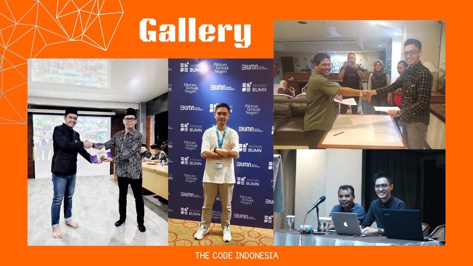 Galeri foto dokumentasi tanda tangan kontrak, presentasi, dan lainnya.