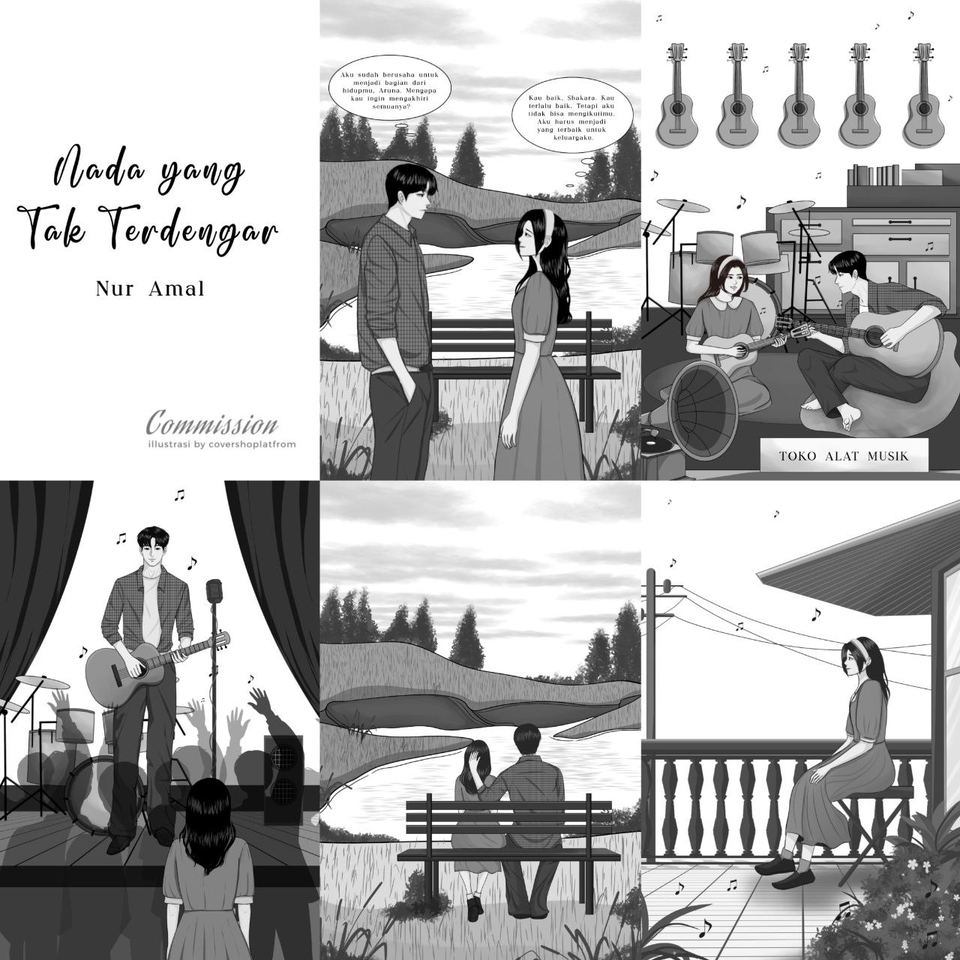 Gambar dan Ilustrasi - Ilustrasi Hitam Putih (Ilustrasi dalam buku/novel) - 2
