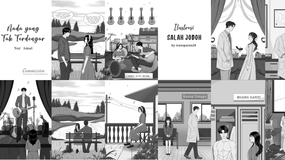 Gambar dan Ilustrasi - Ilustrasi Hitam Putih (Ilustrasi dalam buku/novel) - 3