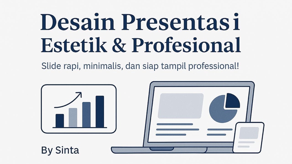 desain slide dengan konsep estetik, modern, dan minimalis untuk kebutuhan presentasi