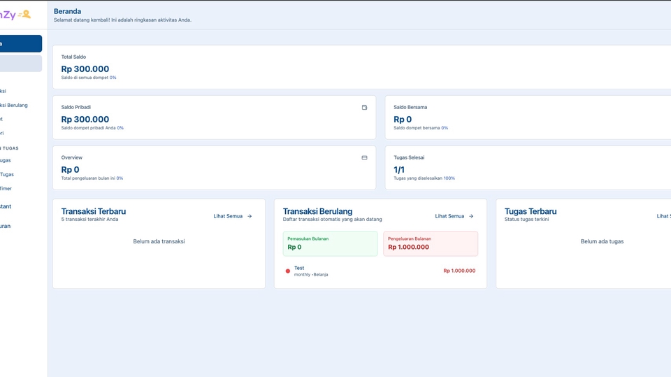siGenZy: Aplikasi pencatat keuangan dan manajemen tugas dengan asisten virtual berbasis AI