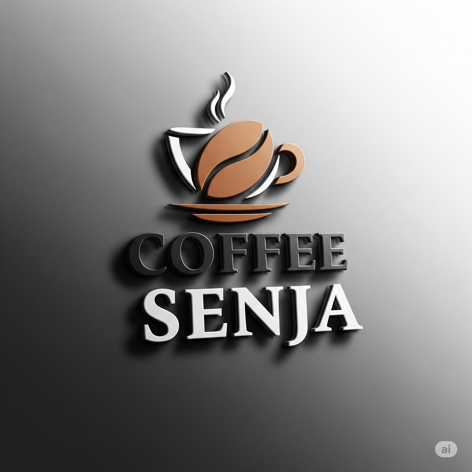 Contoh logo cofee shop 3d