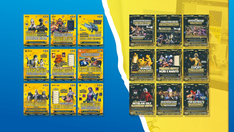 Desain Feed Instagram game store top uo game, jasa joki ataupun keperluan online lainnya