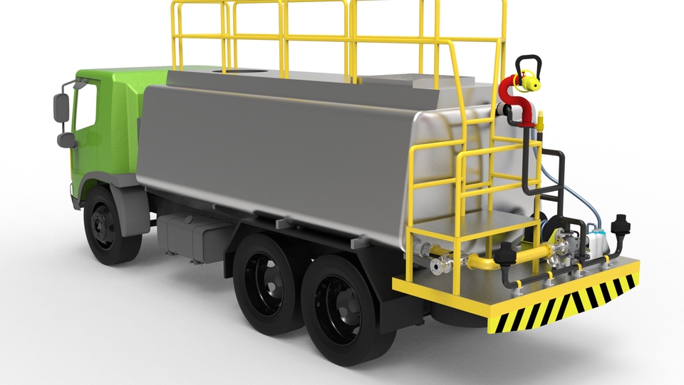 Water Tank Truck, this model available for mechanism animation and image render
