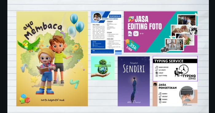 beberapa portofolio/hasil karya desain