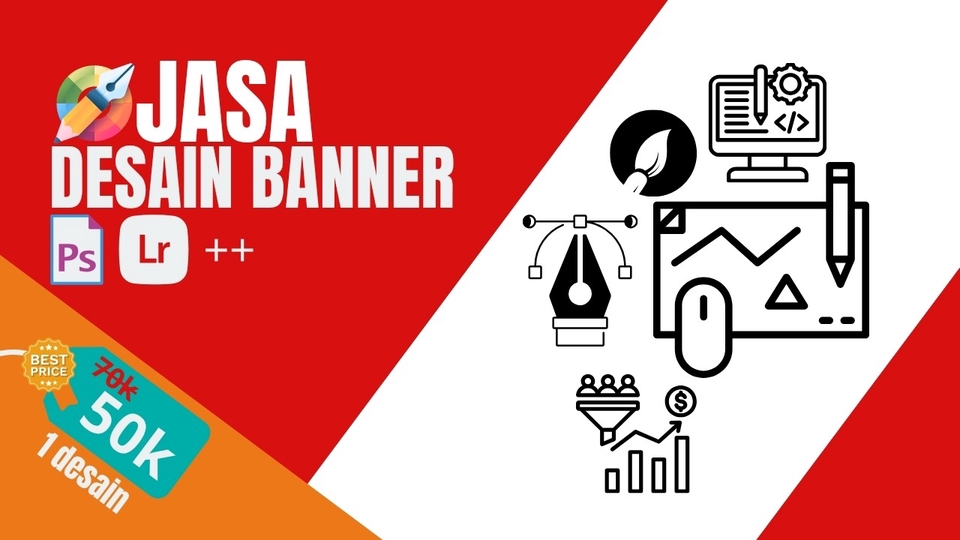 Jasa desain banner profesional dengan harga terjangkau! Mulai dari hanya 50K per desain