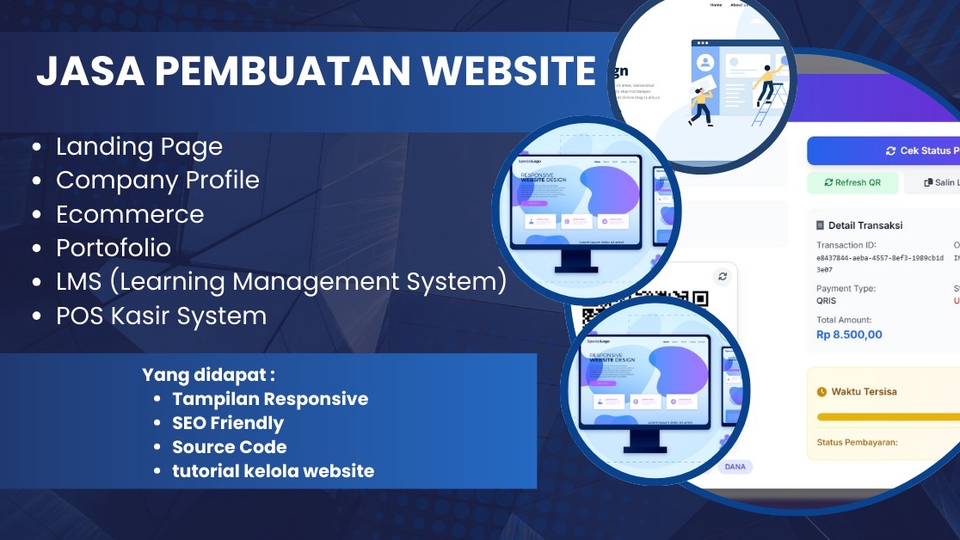 Jasa pembuatan website frontend & backend untuk UMKM, pendidikan, dan perusahaan dengan SEO.