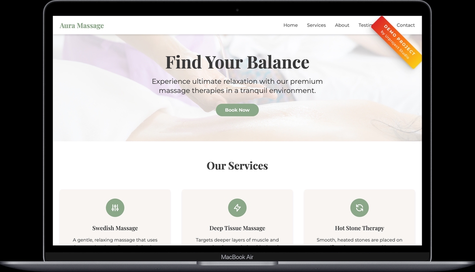 Landing Page - Aura Massage