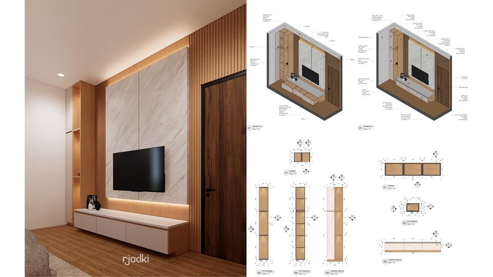 Desain Interior Kabinet & Backdrop TV