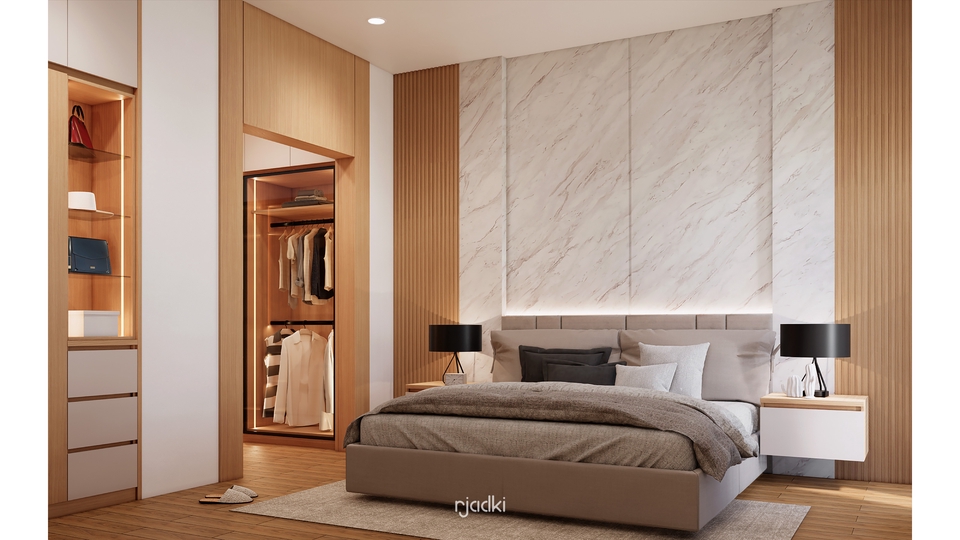 Desain Interior Back Panel Bed, Nakas