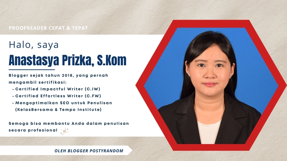 Profil freelancer atau proofreader
