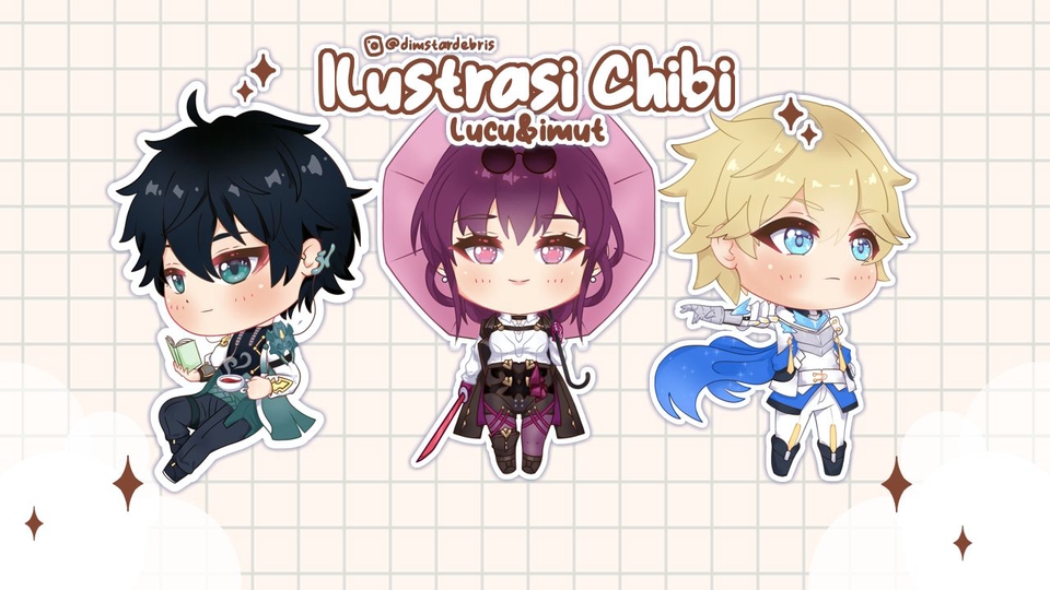 Desain Karakter - 2D Ilustrasi Karakter Chibi Lucu dan Imut - 3