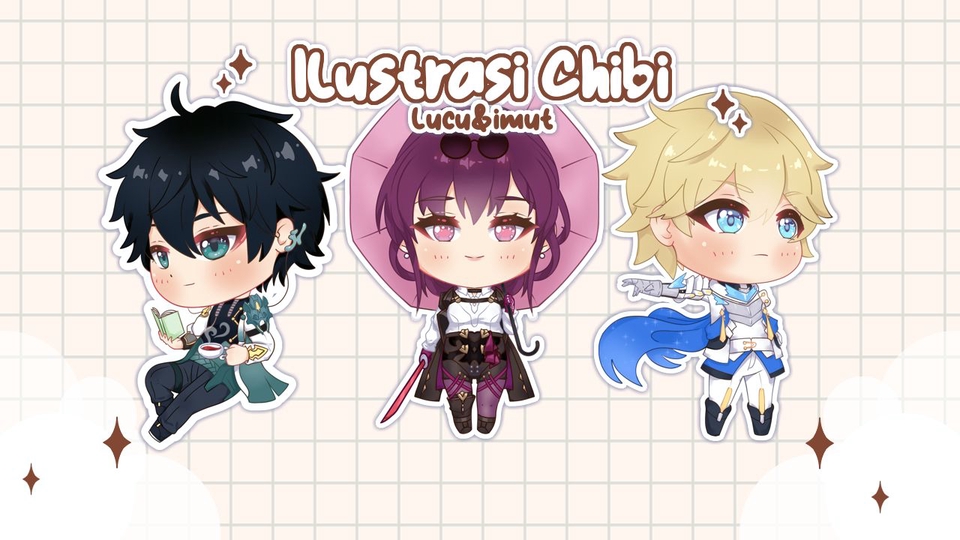 Desain Karakter - 2D Ilustrasi Karakter Chibi Lucu dan Imut - 3