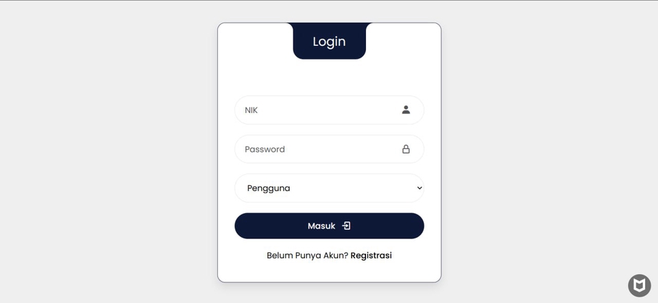 halaman login dan registrasi yang responsive