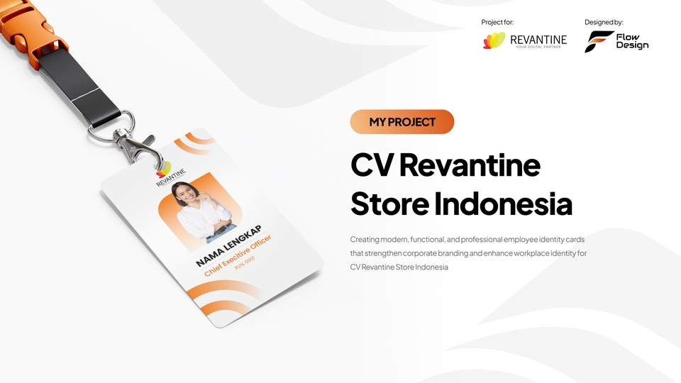 Desain ID Card dan Lanyard CV Revantine Store Indonesia