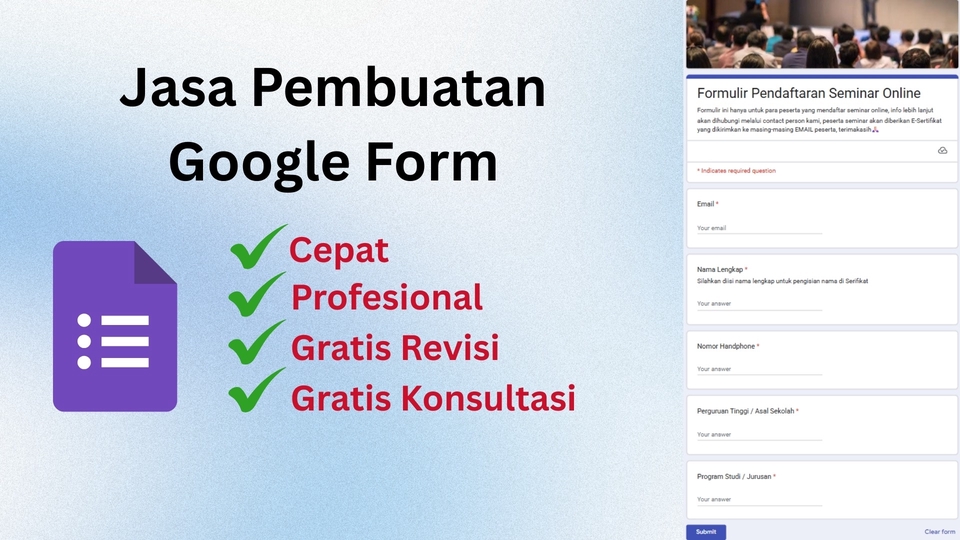 JASA PEMBUATAN GOOGLE FORM