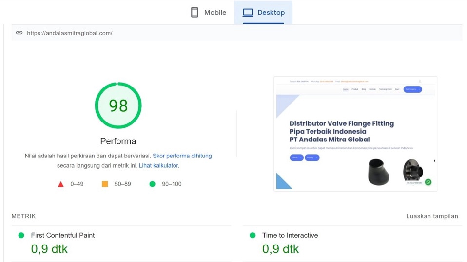 optimasi pagespeed website wordpress