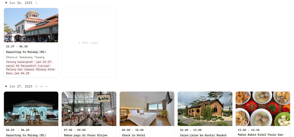Travelling - Membuat itinerary perjalanan menggunakan Notion - 4