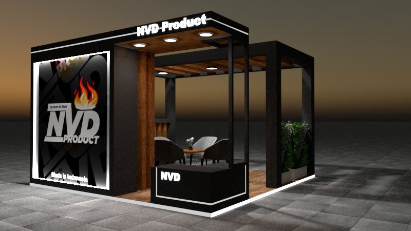Jasa Desain Kios Minimalis Depan Rumah - 3D Modeling Booth Event