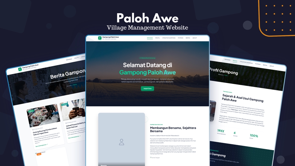 tampilan website desa atau kampung
