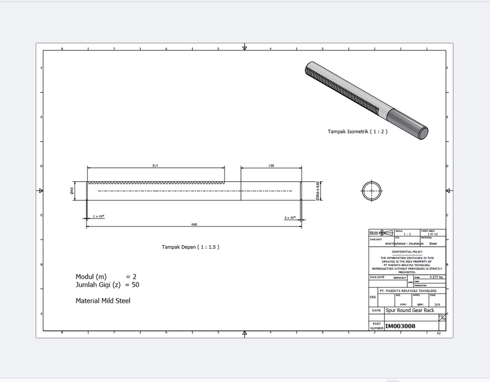 Drawing Gears for Manufacturing