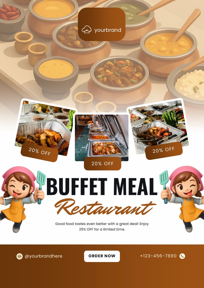 Banner Online - Jasa Pembuatan Poster Template 3D Makanan & Minuman - 3