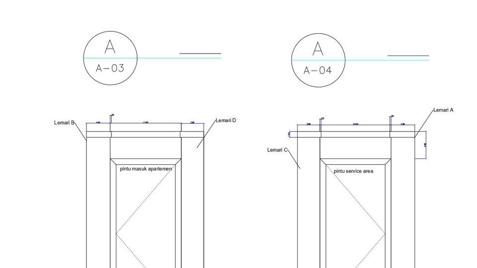 Detail lemari sepatu di apartemen essence
detail C