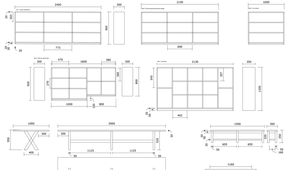 pembuatan rak-rak buku