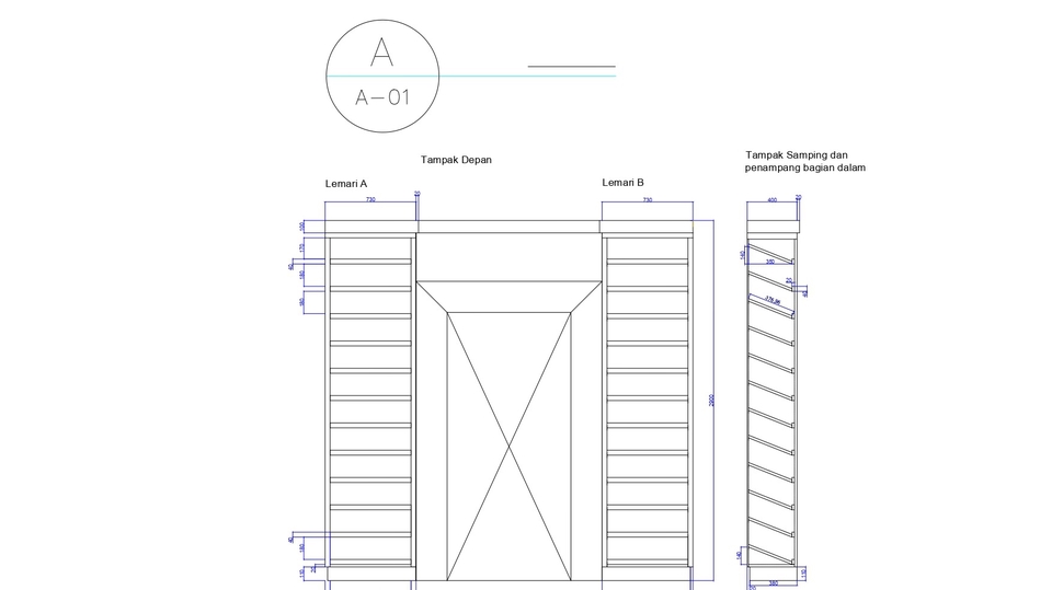 Detail lemari sepatu di apartemen essence
detail A