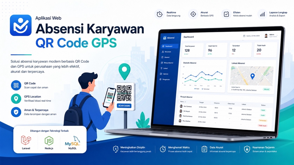 Aplikasi Absensi QR Code dan GPS