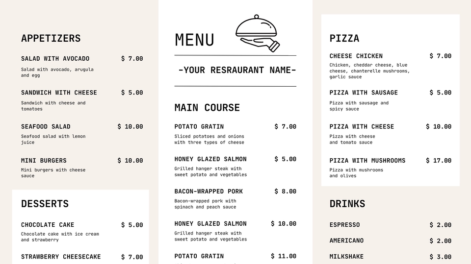 Jasa Lainnya di Desain Grafik - Membuat Design Menu untuk usaha atau resto mulai 10rb