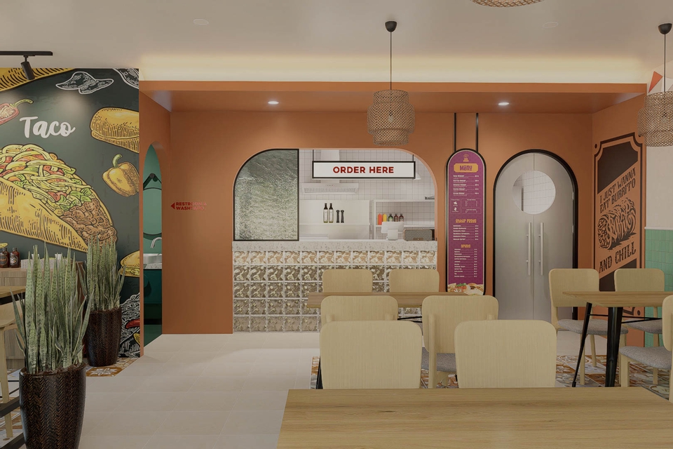 3D & Perspektif - Desain Interior Rumah, Apartment, Kantor, Retail, Cafe dan Booth - 3D, Rendering dan Konsultasi - 2