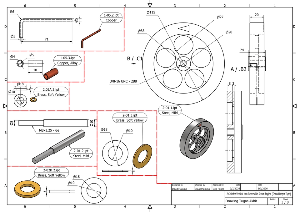 3D & Perspektif - Drawing 3D dengan menggunakan autodesk inventor 2026 - 7