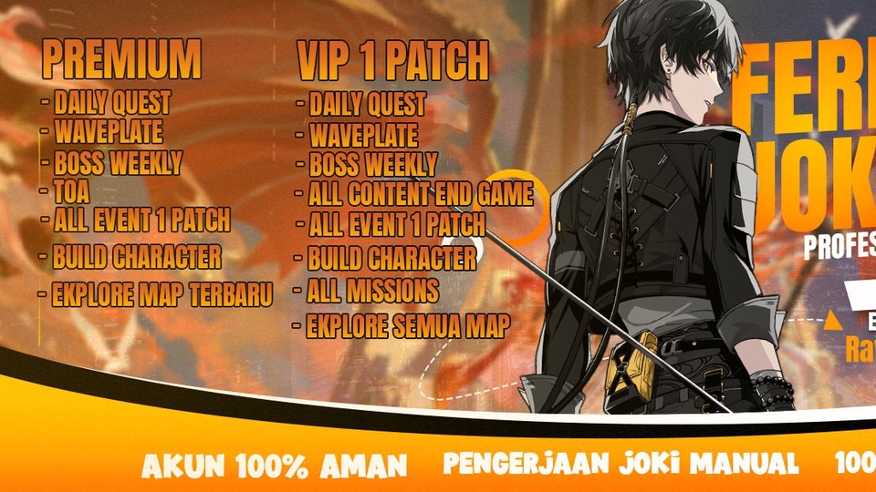 Jasa Joki dan Partner Games Online - Jasa Joki Rawat Akun Wuthering waves