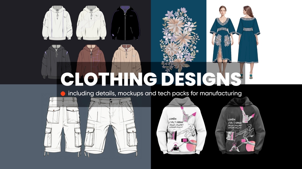 Desain Fashion, Hoodie, Jaket, Seragam untuk Brand