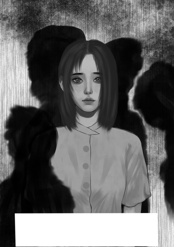 Ilustrasi untuk di dalam novel atau pembukaan chapter, tema horor