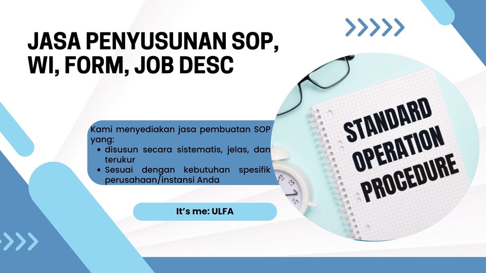 Jasa Pembuatan SOP Perusahaan / Konsultan SOP - Penyusunan SOP, WI, Formulir, Job Description