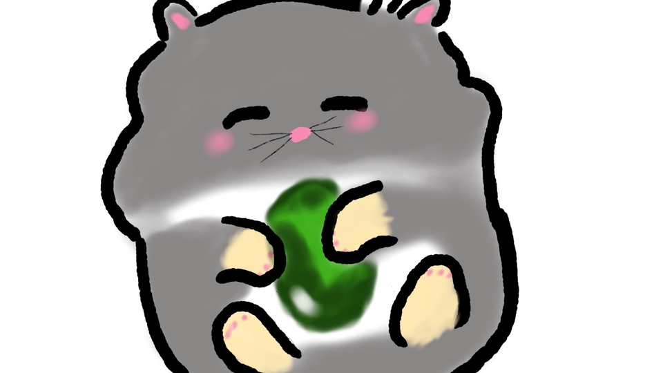 a hamster holding pumpkin seeds while sleeping