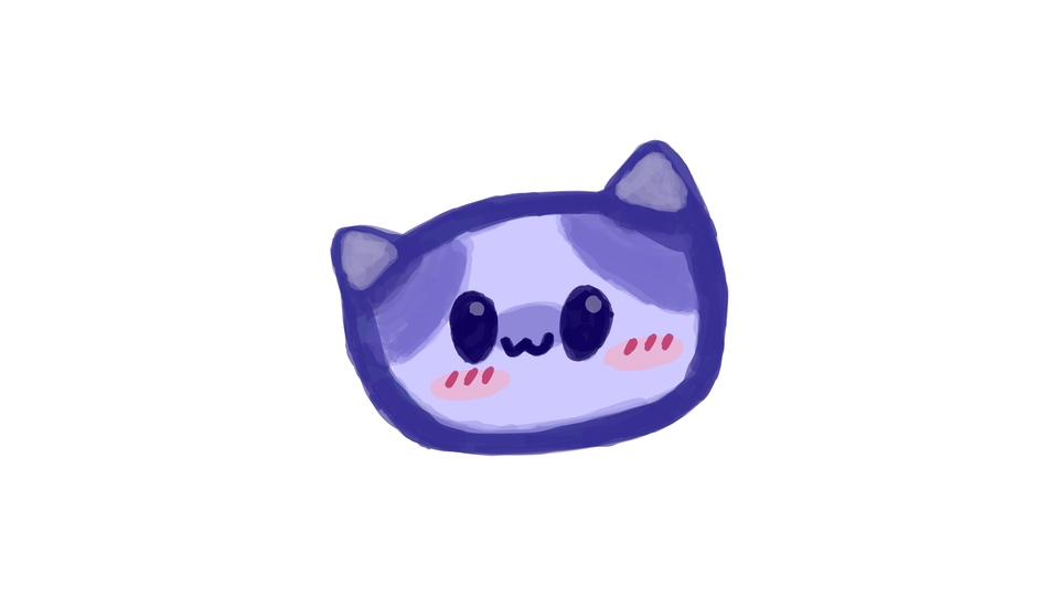 A cute blue cat with shiny smiles.
