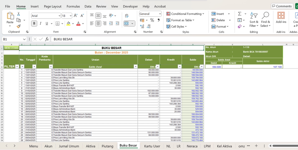 Akuntansi dan Keuangan - Laporan Keuangan Dari Mutasi Rekening Badan Usaha (PT & CV) - 3