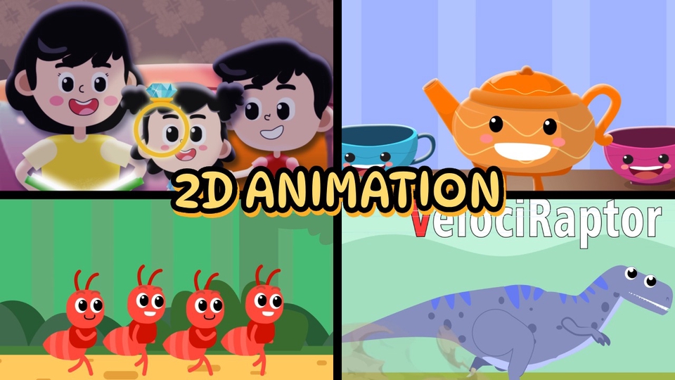 Animasi 2D simple dan menarik untuk : Lagu anak-anak, Video edukasi anak, Dongeng/cerita animasi